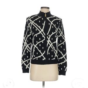St. John Printed Mock Neck Sweater
